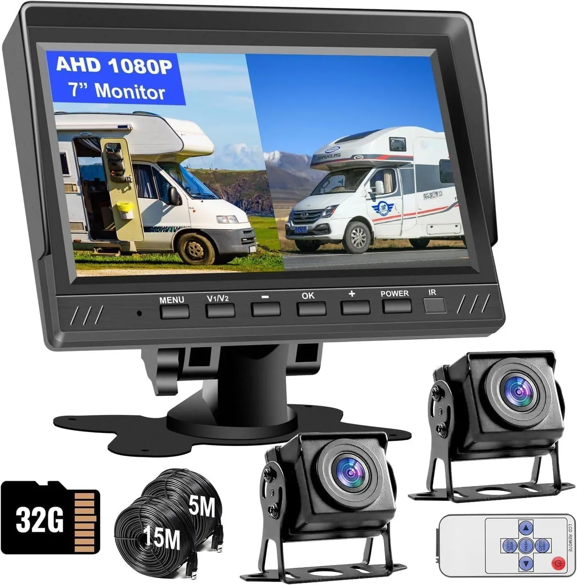 BoYata BoYata 7" AHD 1080P Dual Camera Kit 32G IP69 2 in 1 accessory — product photo
