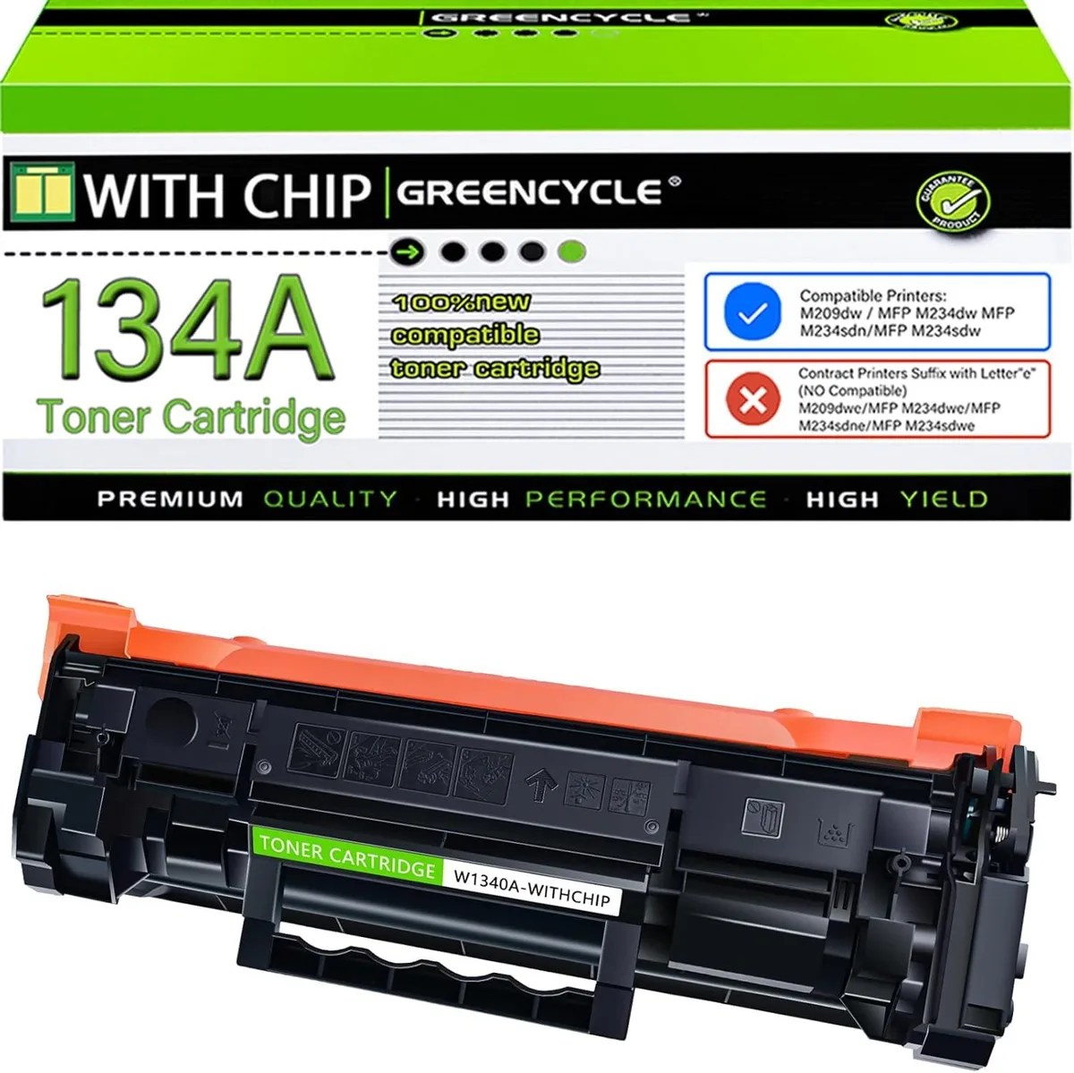 GREENCYCLE GREENCYCLE 134A W1340A Black Toner Cartridge 1100 pages — product photo