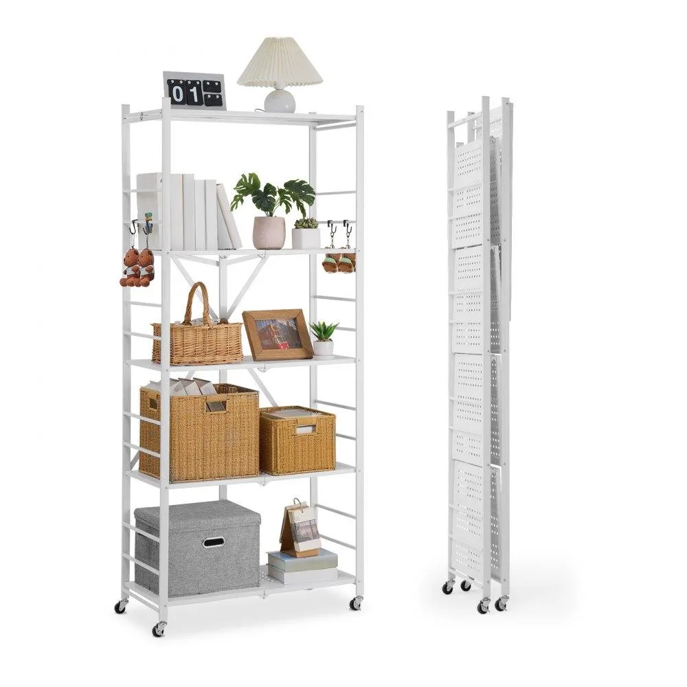VEVOR VEVOR 5-Tier Foldable Storage Shelf 32W x 14D x 72H Inch White — product photo