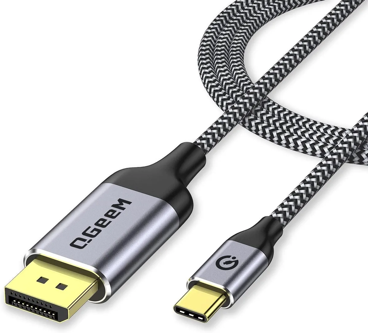 QGeeM QGeeM USB-C to DisplayPort cable 10ft 4K 60Hz Thunderbolt 3 compatible — product photo