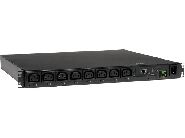 Tripp Lite Tripp Lite PDUMH15HVNET 2.3-2.9kW Switched PDU 200-240V 8 C13 1U Rackmount Surge Protector — product photo