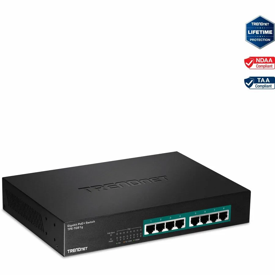 TRENDnet TRENDnet TPE-TG81g 8-Port Gigabit PoE+ network switch — product photo