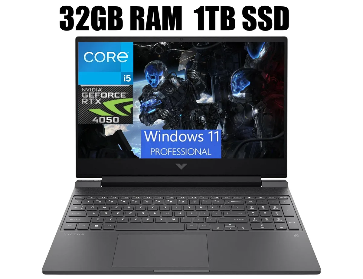 HP HP Victus 15 Raider Black 32GB 1TB i5-13420H RTX 4050 gaming laptop — product photo