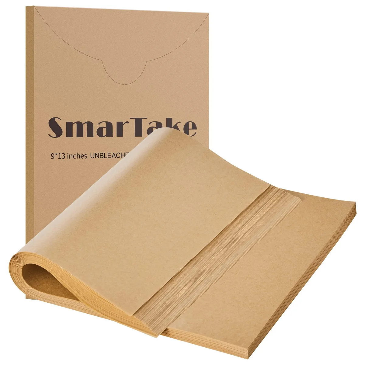 Stack of 200 unbleached parchment sheets 9x13 inches in rectangular box