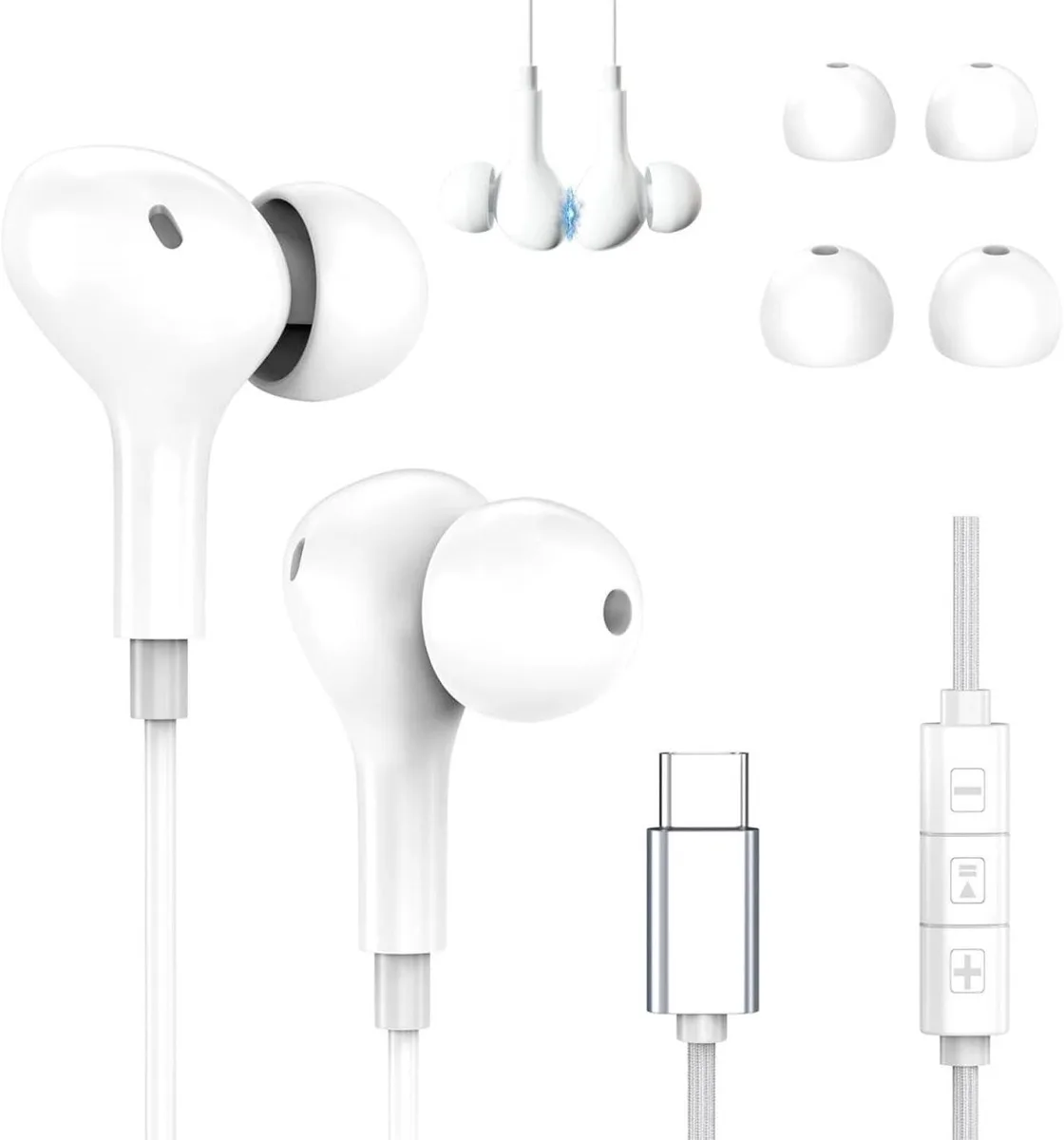 MAONO MAONO USB-C Wired Headset In-Ear Braided Cable Microphone Volume Control — product photo
