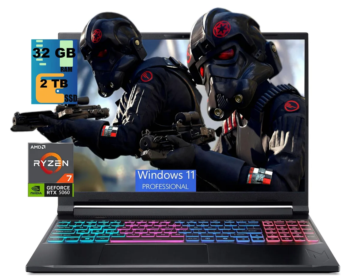 Acer America Acer America Nitro V 16S gaming laptop 16 180Hz Ryzen 7 260 RTX 5060 32GB 2TB — product photo