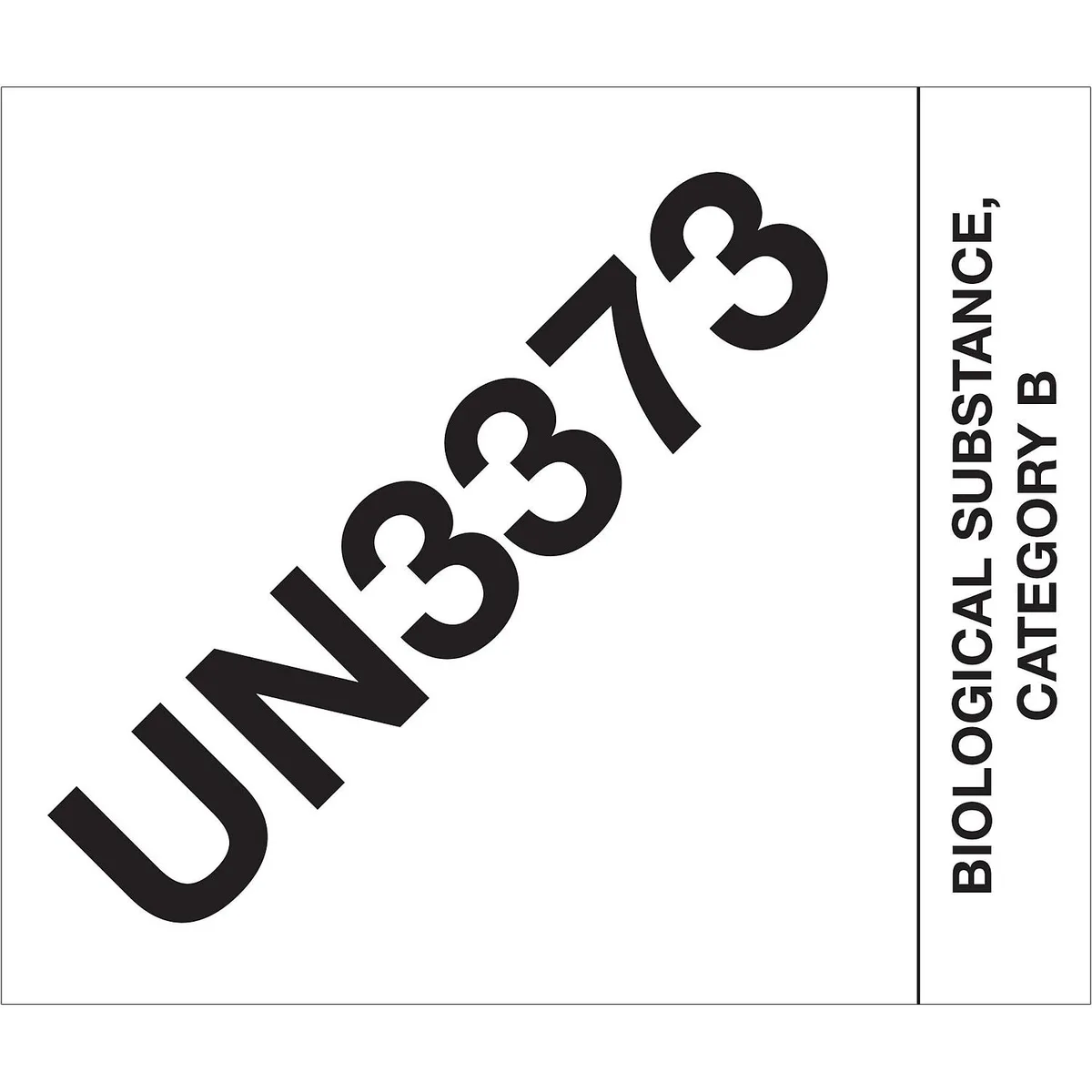 Tape Logic Tape Logic UN3373 Biological Substance Category B Labels 4" x 4 3/4" Black/White 500/Roll DL1404 — product photo