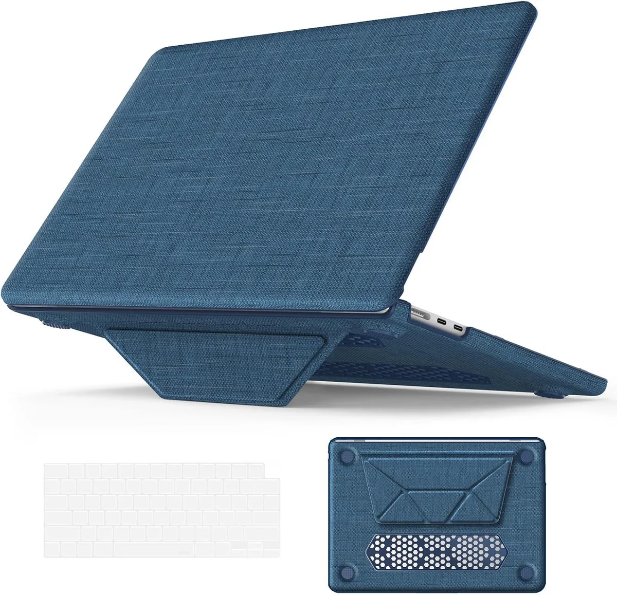 Werleo Werleo MacBook Pro 14 2021-2025 Knit Fabric Hard Shell Case with Kickstand Blue — product photo