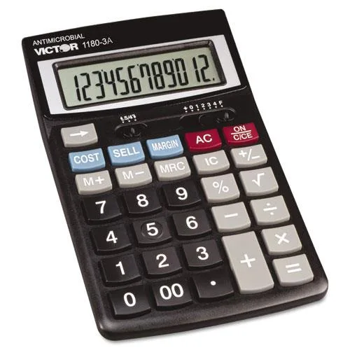 Victor Victor 1180-3A Antimicrobial Desktop Calculator 12-Digit LCD educational supply — product photo