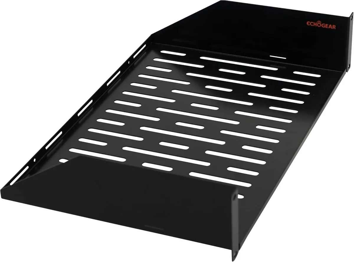 PISKEKAT PISKEKAT 2U 19" 12" Deep Steel Server Rack Shelf 50 lbs — product photo