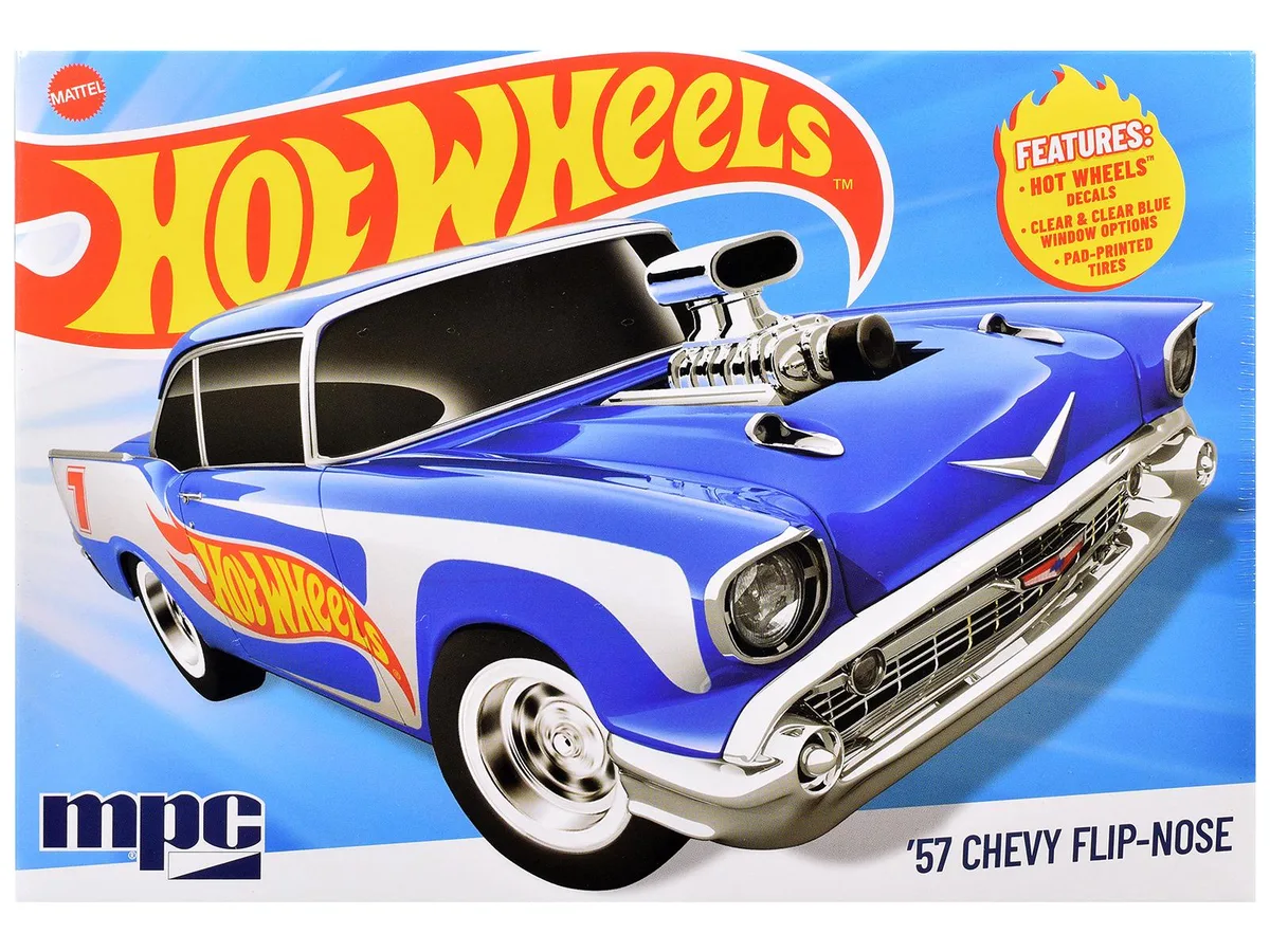 Mpc Mpc 1957 Chevrolet Sedan Flip-Nose Hot Wheels 1/25 Plastic Model Kit 87 Parts — product photo