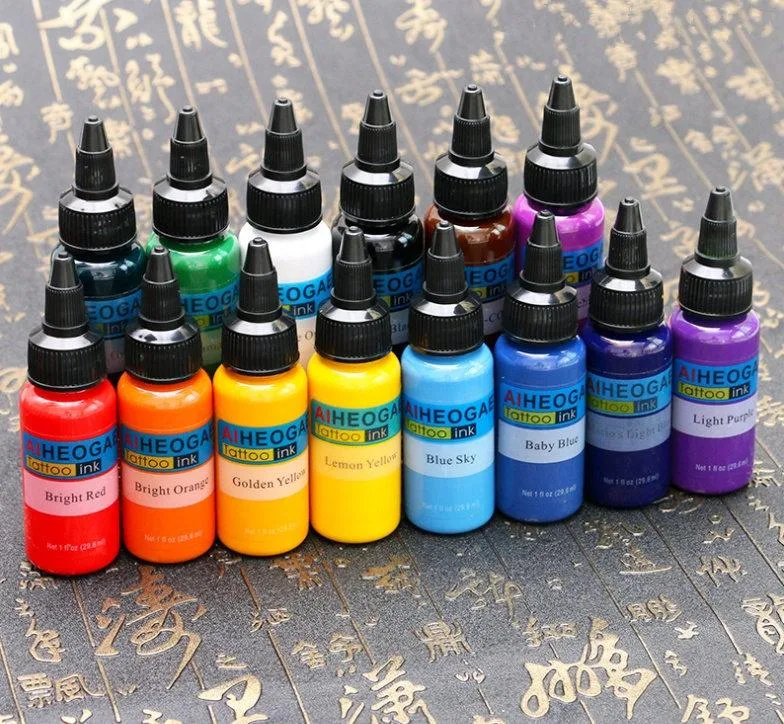 A-1 A-1 14 Bottles 30ml Professional Permanent Makeup Tattoo Ink Set — product photo