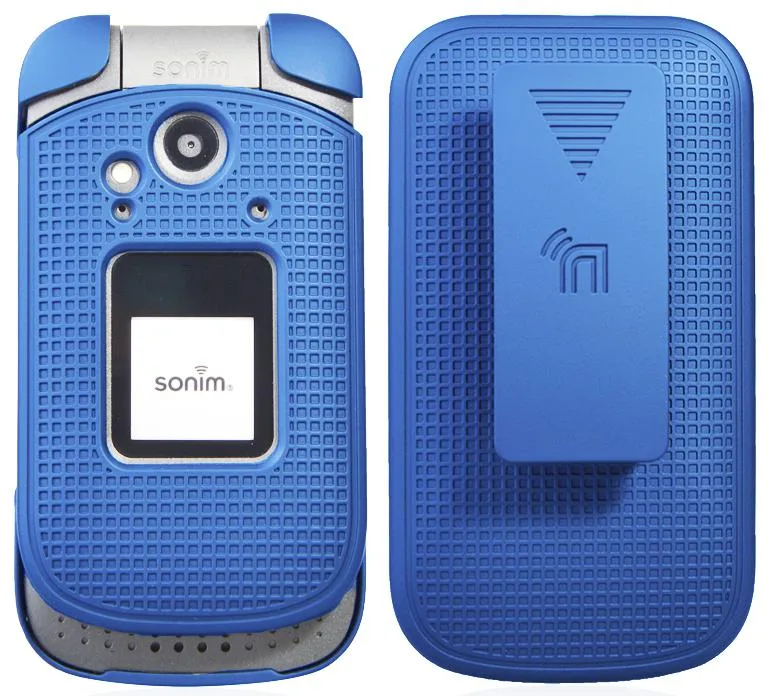 Nakedcellphone Nakedcellphone Grid Case + Belt Clip Holster Combo for Sonim XP3 (XP3800) Cobalt Blue — product photo