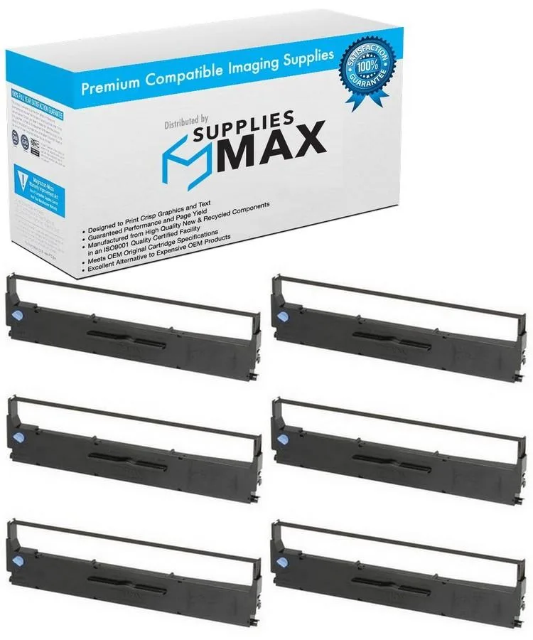 SuppliesMax SuppliesMax Epson S015631 Compatible Printer Ribbon Black 6 Pack — product photo