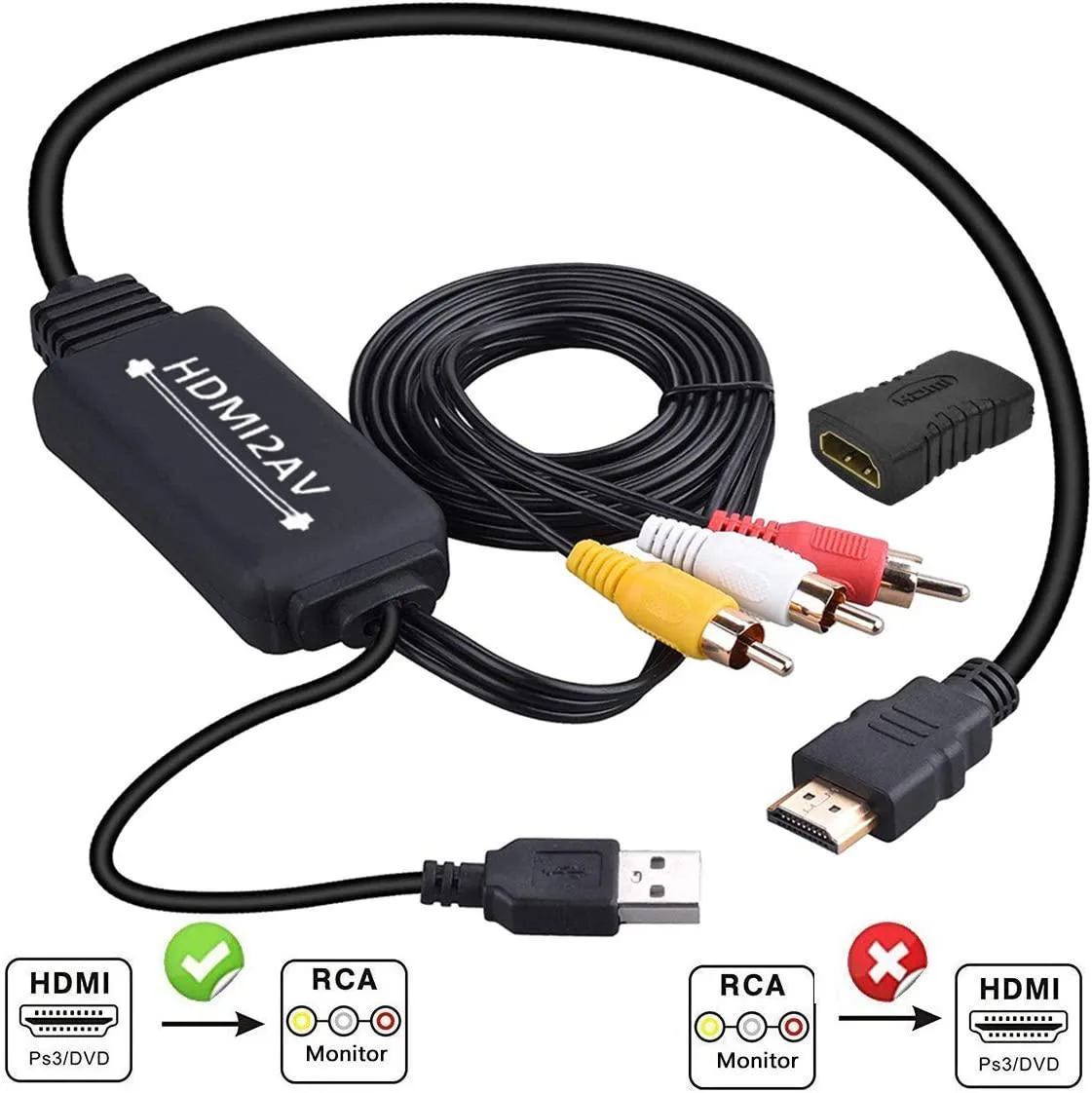 LUOM LUOM HDMI to 3RCA Audio Video Converter 120cm 1080P — product photo