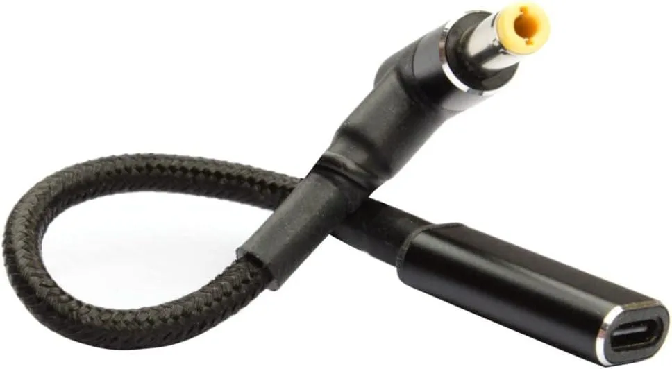 JacobsParts Inc. JacobsParts Inc. TRPDC-KE USB-C Female to 20V DC 5.5x2.5mm Right Angle computer power cord — product photo