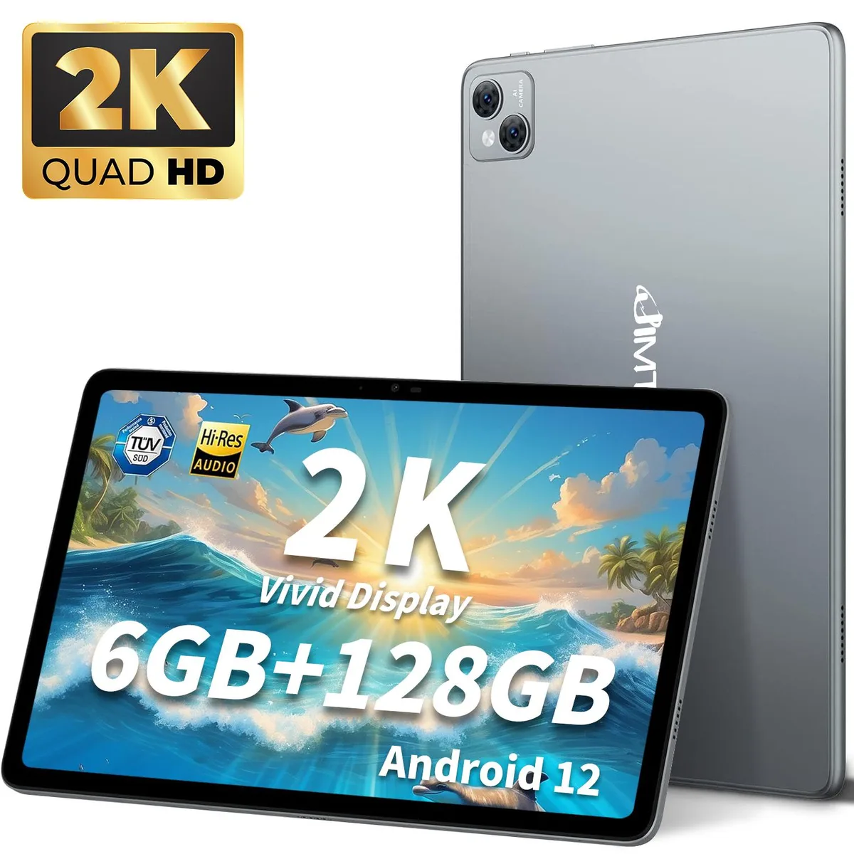 JIMTAB JIMTAB 10.4 inch 2K Tablet 6GB 128GB Octa Core 2.00GHz Android 12 Gray — product photo