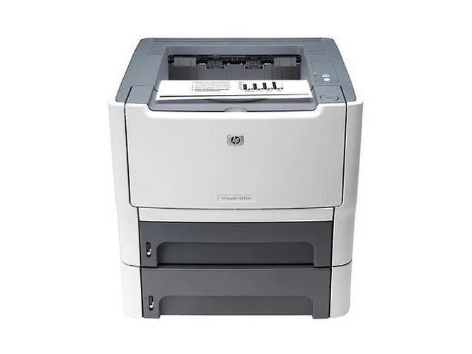White rectangular laser printer with extra paper tray and Ethernet port