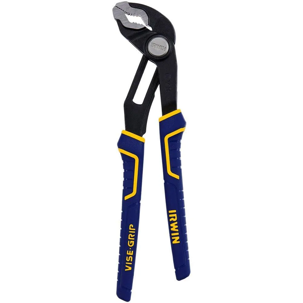 Blue V-jaw locking pliers with ProTouch grips, 8-inch jaw capacity