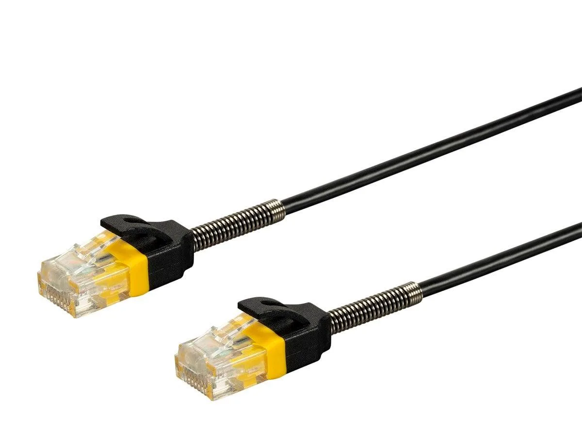 Monoprice Inc. Monoprice 134663 SlimRun Cat6 Ethernet Cable 1ft Black 30AWG 550MHz — product photo