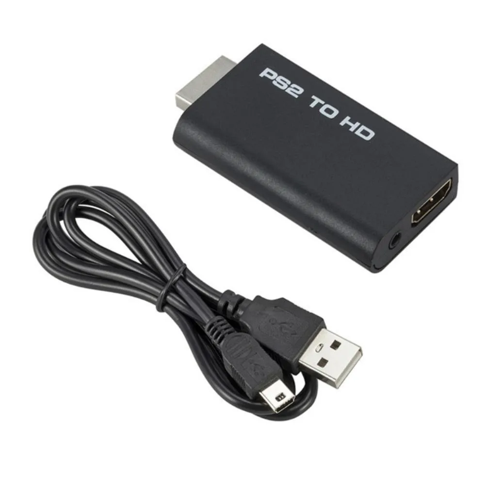 Small black plastic PS2 adapter with cable attached
