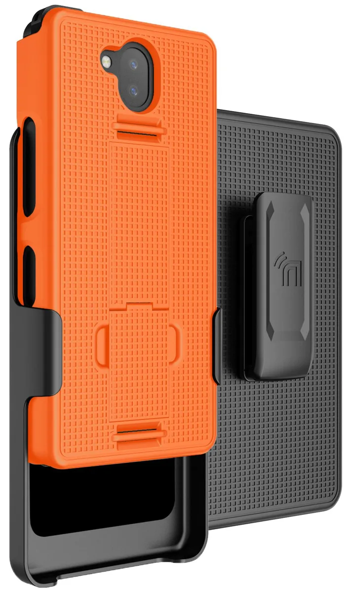 Nakedcellphone Nakedcellphone Kickstand Case + Belt Clip Holster Orange for Sonim XP10 5G (XP9900) — product photo