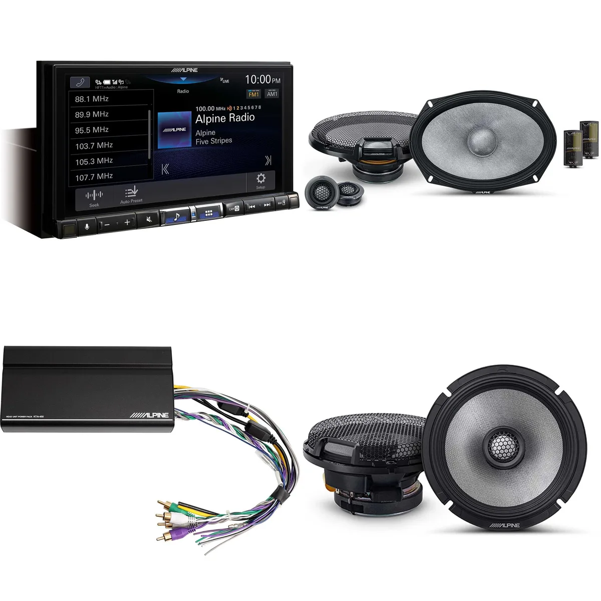 Alpine Alpine ILX-507 7" Receiver Bundle w/ R2-S69C 6x9" &amp; R2-S65 6.5" + KTA-450 Power Pack — product photo