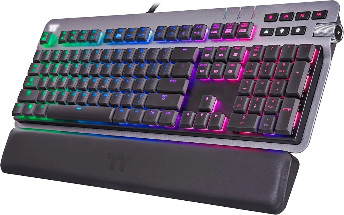 Thermaltake Thermaltake Argent K6 RGB Low Profile Mechanical Gaming Keyboard Cherry MX Speed Silver 454 x 157 x 37.5 mm — product photo