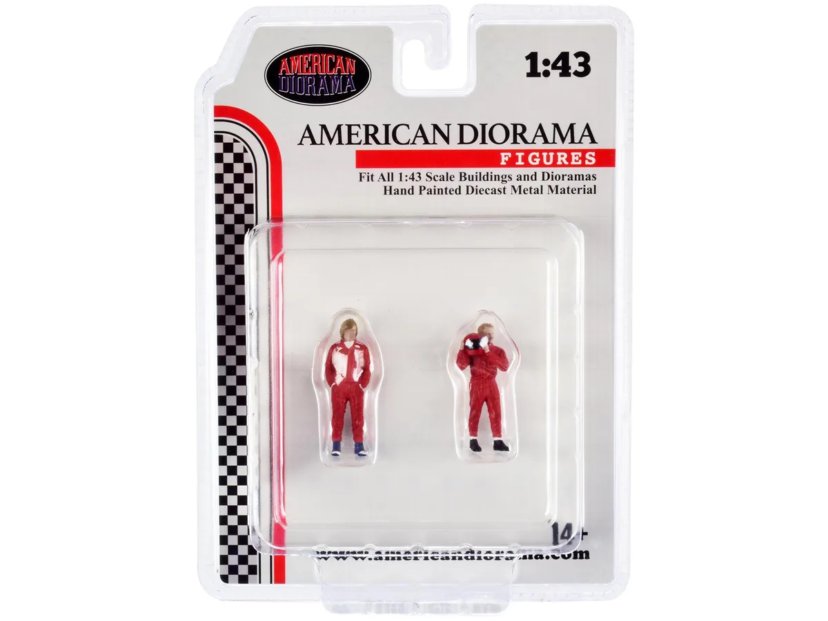 American Diorama American Diorama Racing Legends 70s Set of 2 Diecast Figures 1/43 Scale Hobby Collectible — product photo