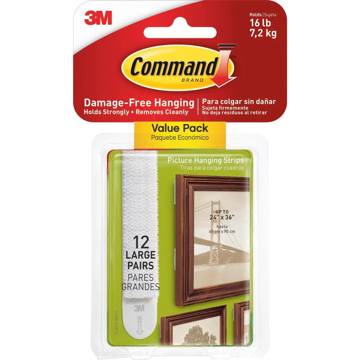 3M 3M 17206-12ES Command Picture Hanging Strips 12 Pair — product photo