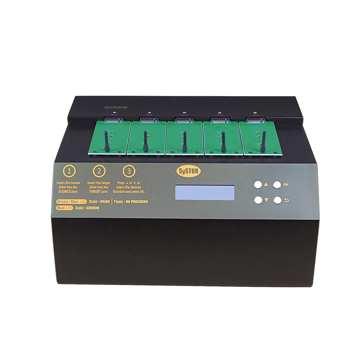 Systor Systor SYSNVME-YL03REG04 1-to-4 NVMe/SATA Duplicator 18GB/min — product photo