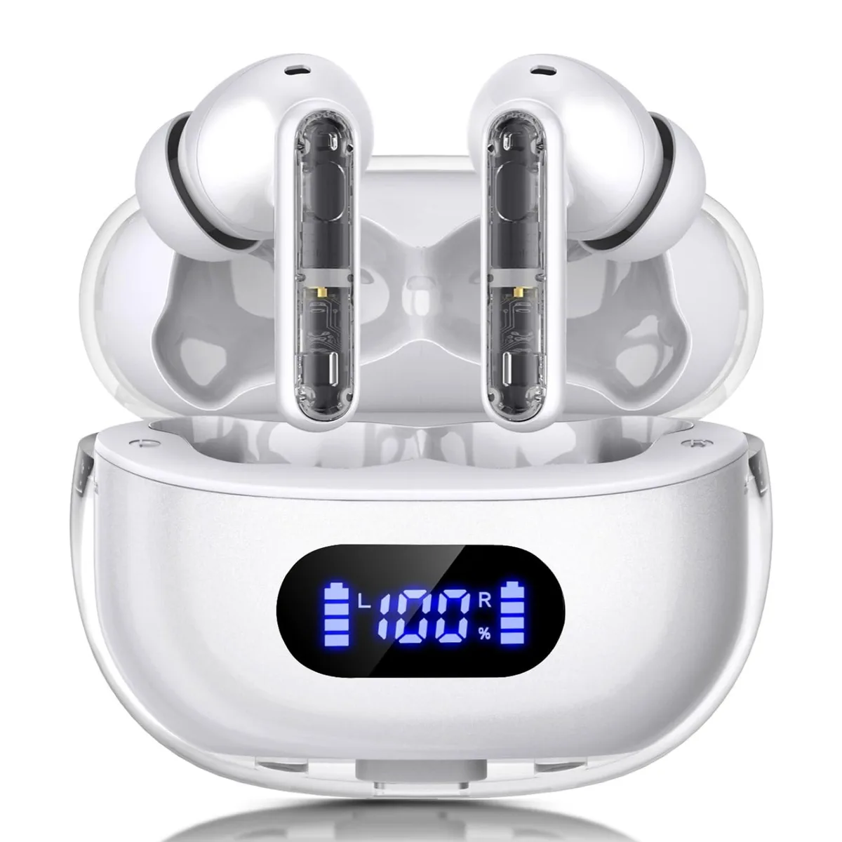 JAYSUING JAYSUING P1 PRO Silver-white bluetooth 5.3 headset — product photo