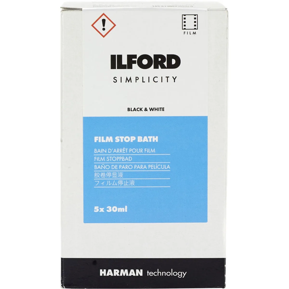 Ilford Ilford SIMPLICITY Stop Bath 30mL Sachet 5-Pack film camera — product photo