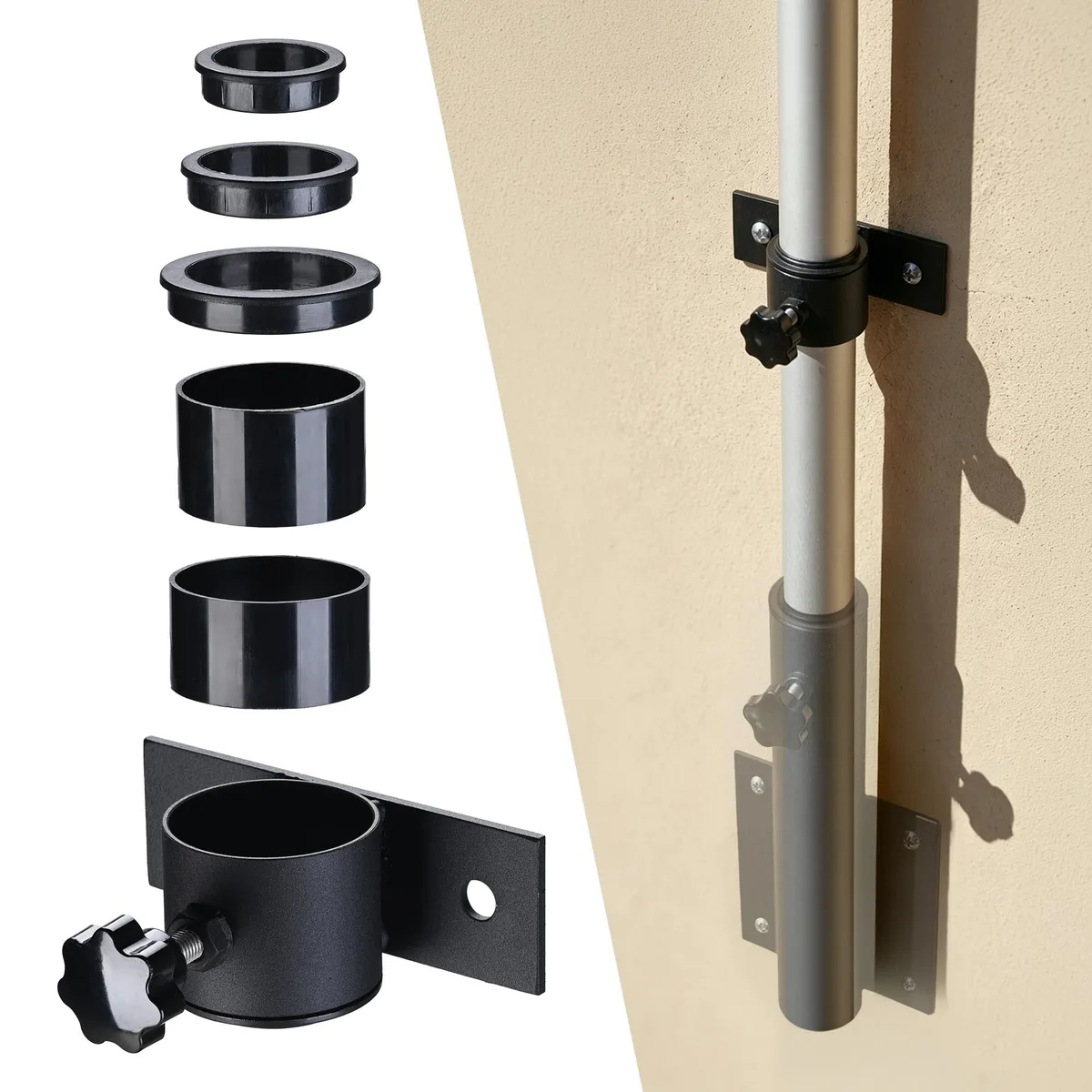 Yescom USA, Inc. Yescom USA, Inc. 22FPS010-DEUP-06 flag pole bracket 1 5/16"–2 5/16" black — product photo