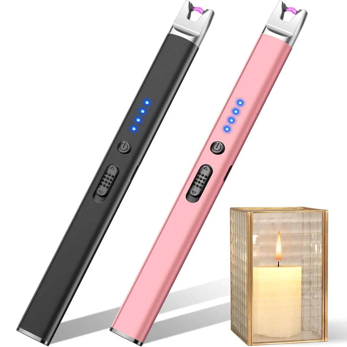  LcFun Plasma Arc Lighter 2 Pack Gold 10 in — product photo