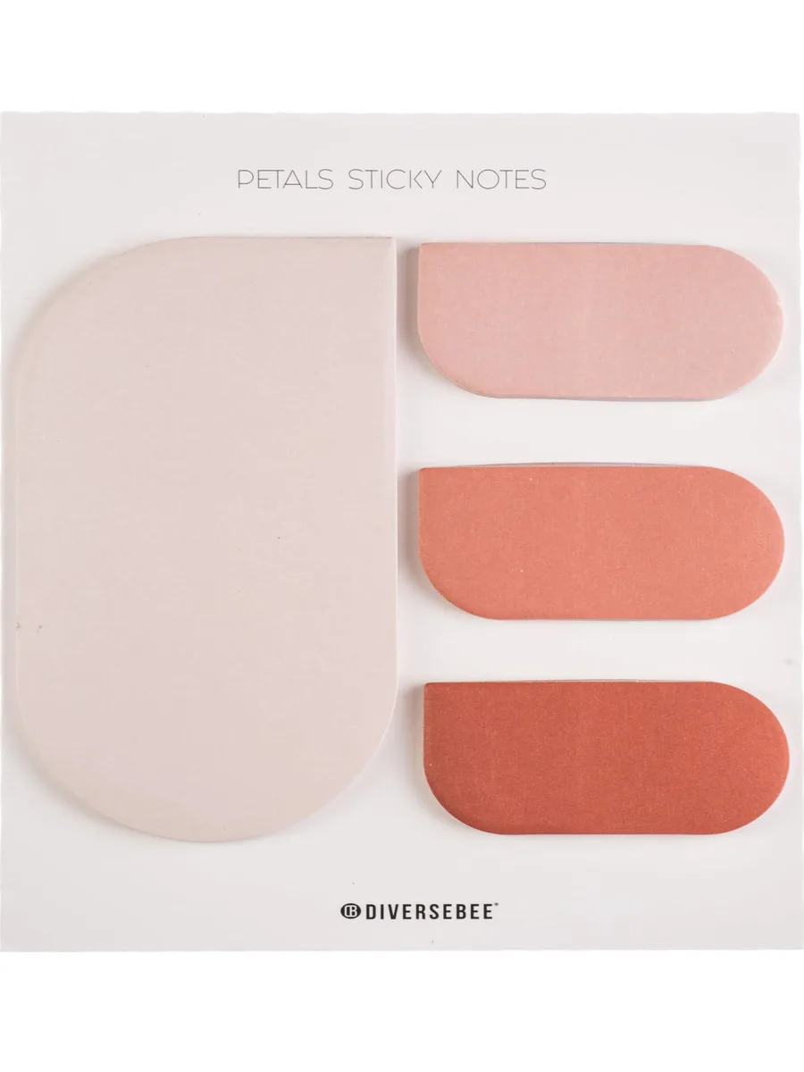 Pastel sticky notes and tabs in petal colours, 120 pieces total