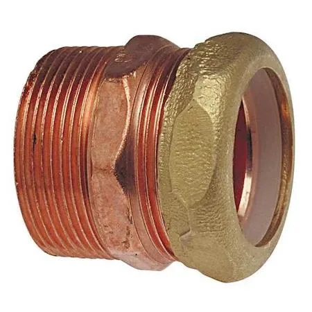 Straight copper adapter with male threads and sweat end