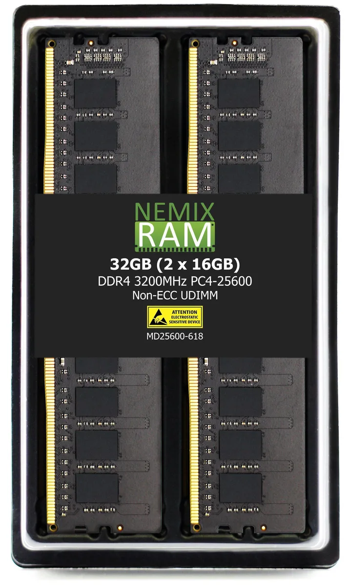 NEMIX RAM NEMIX RAM 32GB (2x16GB) DDR4 3200 CL22 1Rx8 UDIMM SuperMicro Compatible memory upgrade — product photo