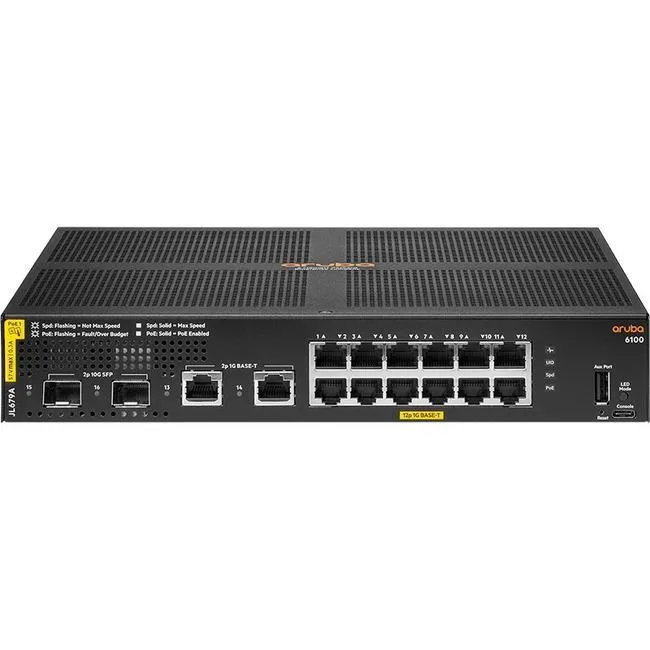 HPE Networking Instant On HPE Networking Instant On 6100 12G Class4 PoE 2G/2SFP+ 139W network switch — product photo