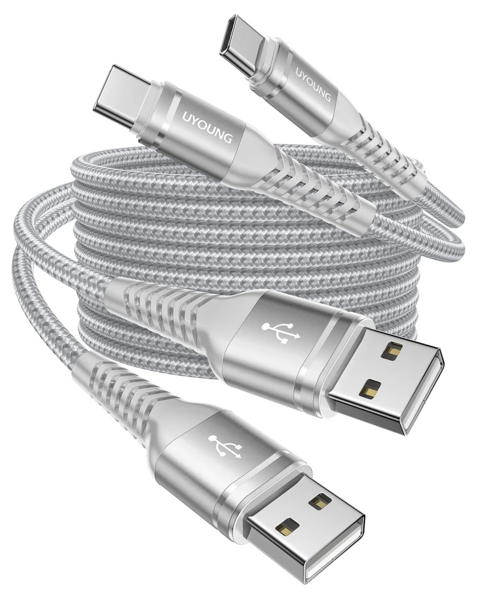 UYOUNG Samsung Gala USB-A to USB-C Cable 60W 6ft Silver — product photo