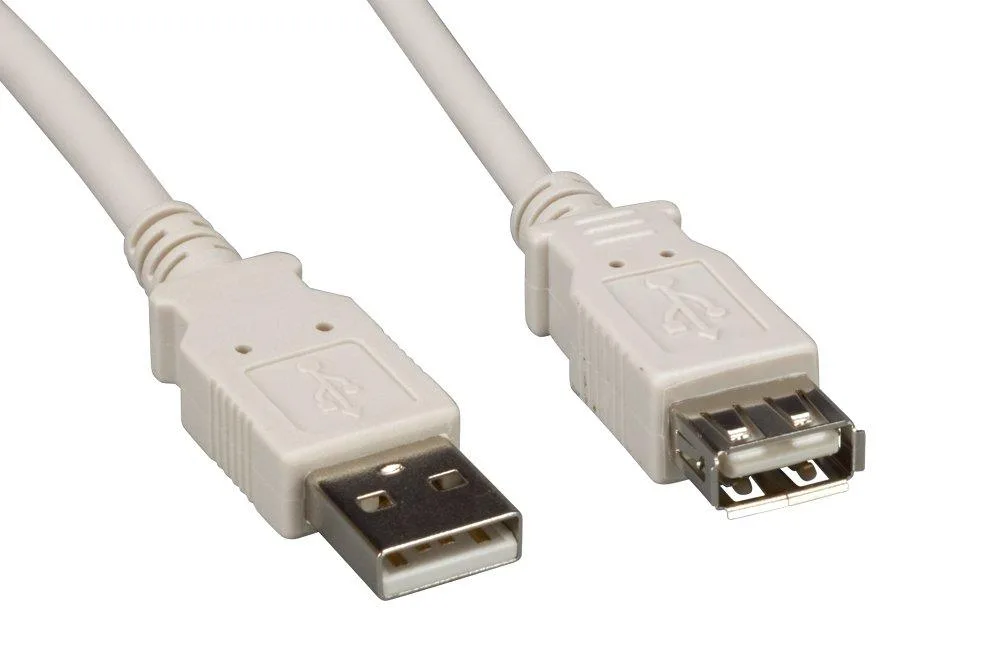 Cable Leader Cable Leader USB 2.0 A Male to A Female Extension Cable Ash White 1 ft — product photo