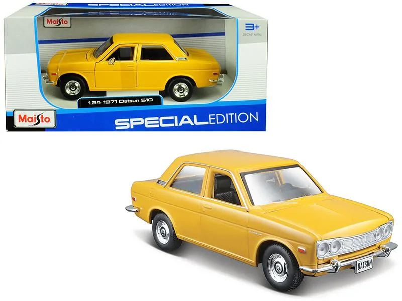 Maisto Maisto 1971 Datsun 510 Yellow Special Edition 1/24 Diecast Model Car — product photo