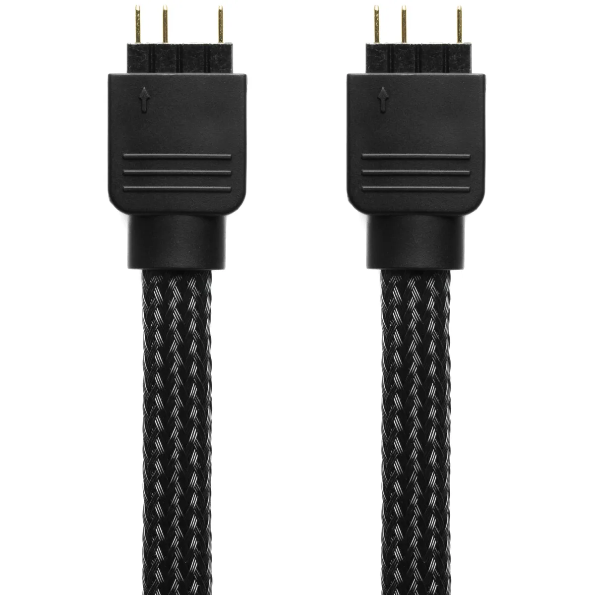  Apple 4075 ARGB Extension Cable 24-inch (60cm) Black Sleeved 3-Pin 5V — product photo