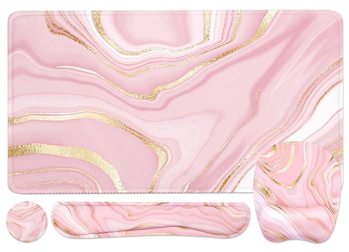  WB WEIRDBEAST 4-in-1 Desk Mat Set Pink Marble — product photo