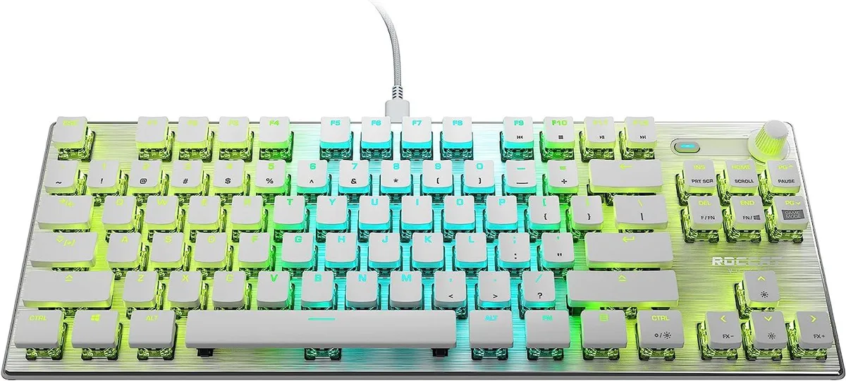 ROCCAT ROCCAT Vulcan TKL Pro Gaming Keyboard Linear Optical Titan Switch White — product photo