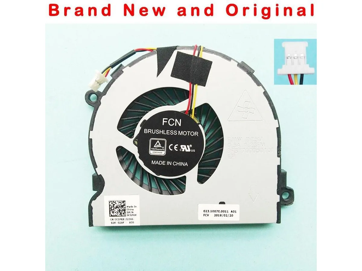 Fans Fans CPU Cooler for Dell Vostro 15-3568 DFS170005010T FJ1W DC5V .5a 0CGF6X CGF6X — product photo