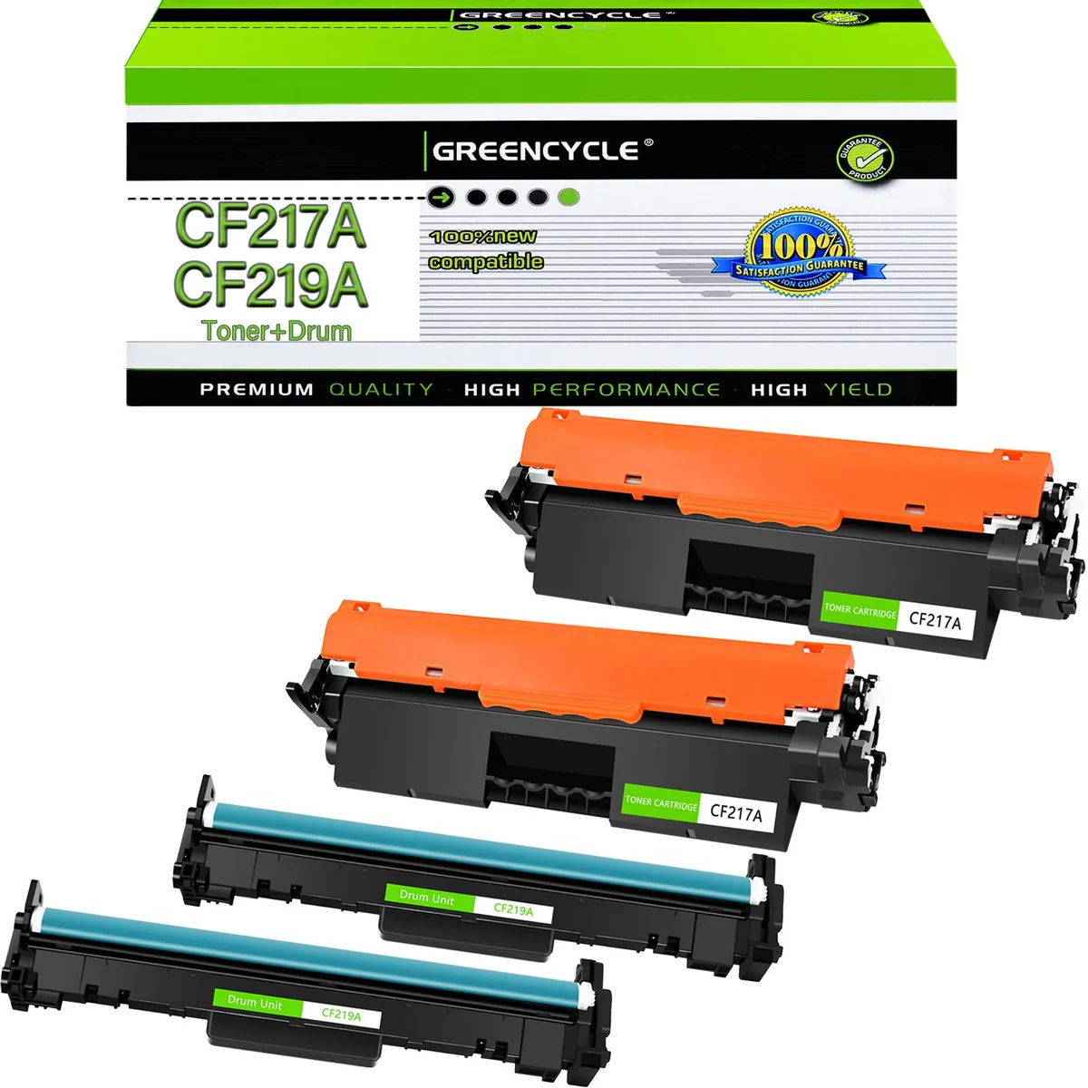 GREENCYCLE GREENCYCLE CF217A CF219A 2 Pack Toner Cartridge &amp; 2 Pack Drum Unit — product photo