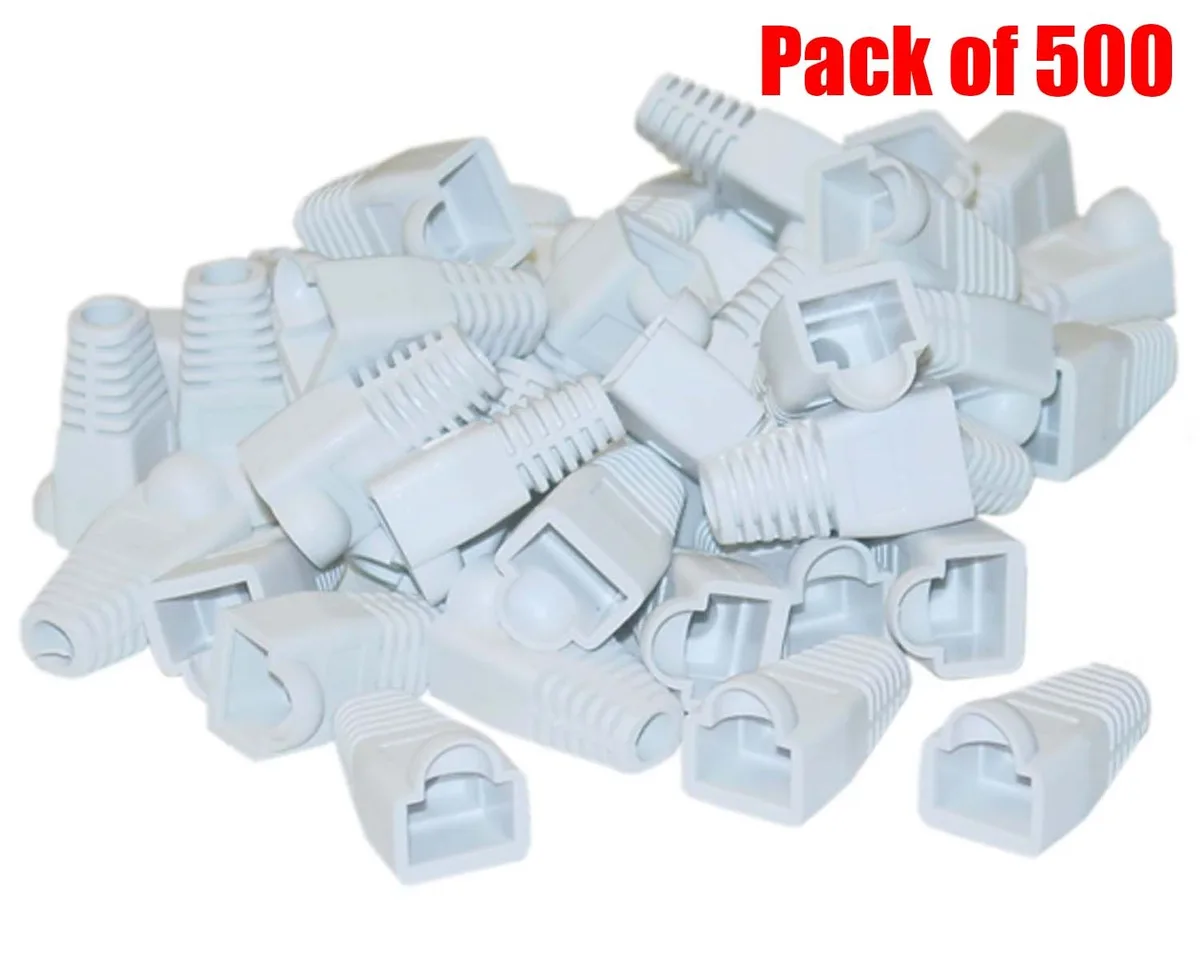 iMBAPrice iMBAPrice RJ45 White Ethernet Strain Relief Boots 500 Pack — product photo