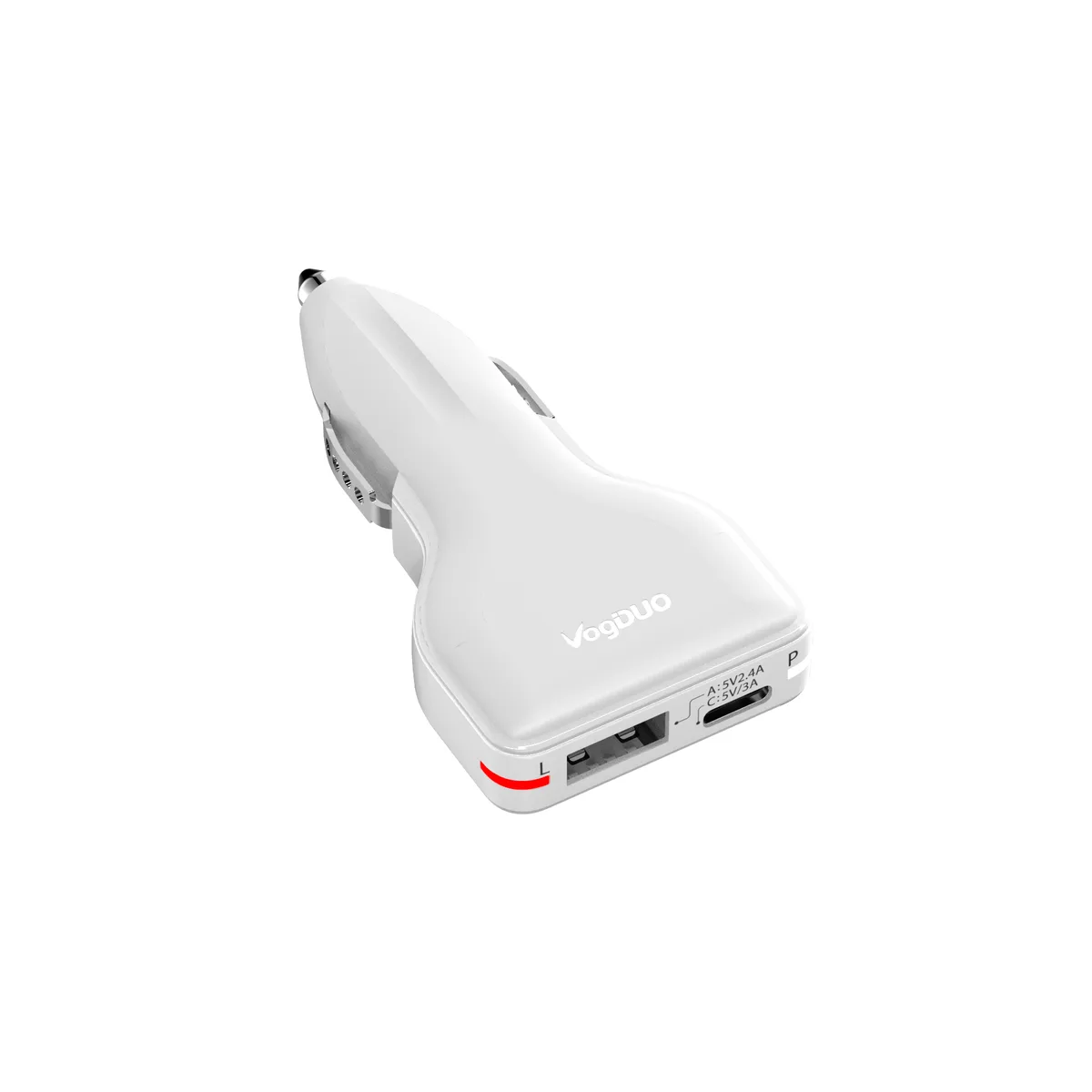 VogDUO International Corp. VogDUO International Corp. 27W USB-C &amp; USB-A Car Charger Arctic White — product photo