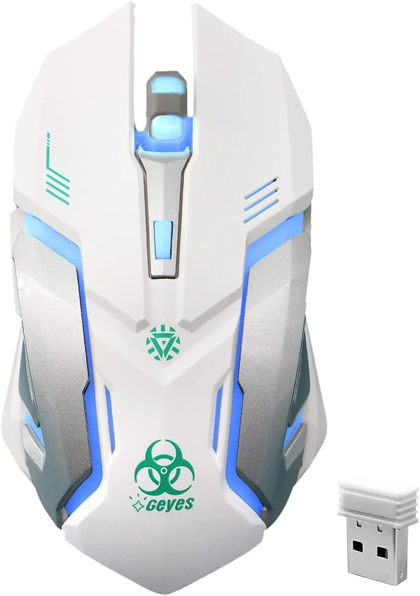 AUTYUE AUTYUE 2.4G RF Wireless Gaming Mouse White 1200-1600-2400 DPI 400mAh — product photo